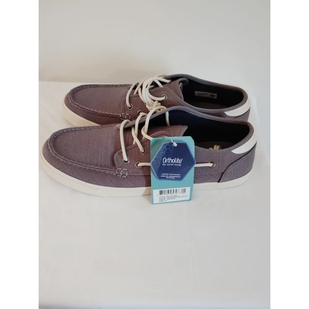 NWT-TOMS Men 12 Dorado Boat Shoes Shade Heritage Canvas 10013223 Preppy Casual